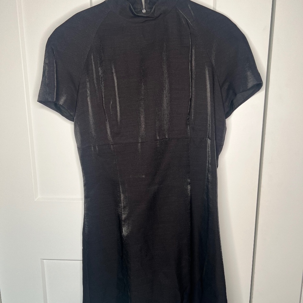 Jerome L'Huillier Vintage Mock Neck Wool Blend Dress Women's size 40 EU 8 US